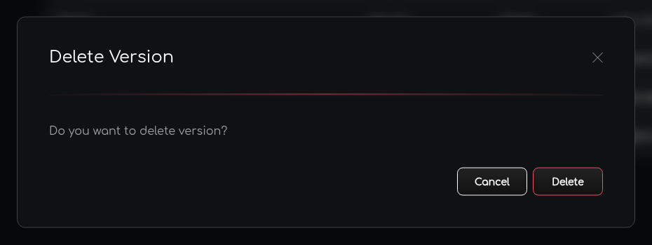 The confirmation dialog shown before a package version is deleted.